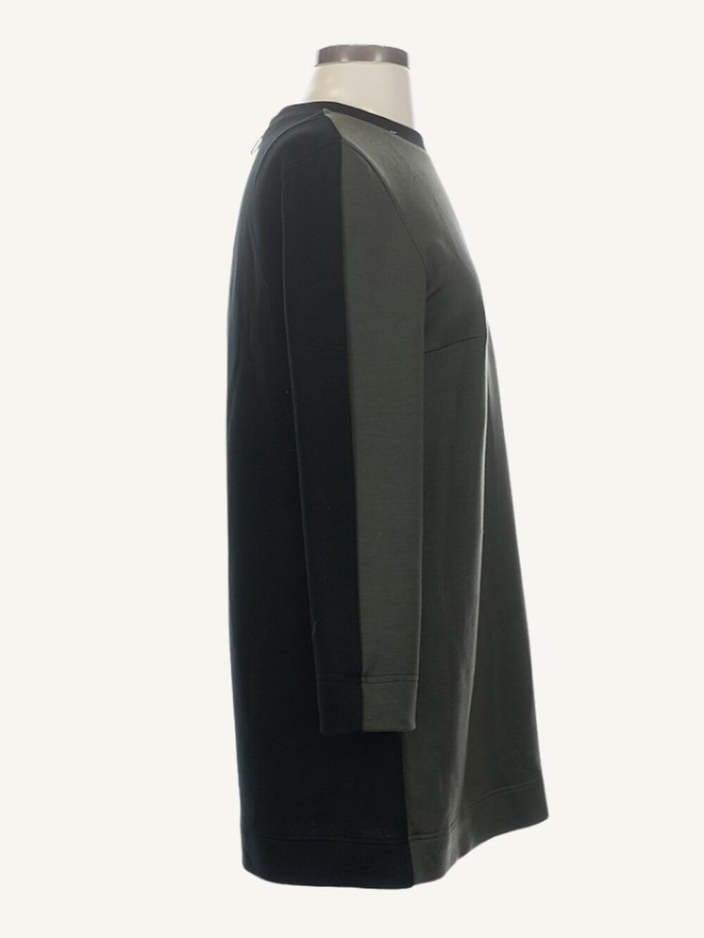 Akris Punto Colorblock Pullover Dress Size 6 Olive Black Exposed Zip - Picture 4 of 7